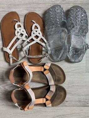 Cat & Jack Silver Glitter Jelly Sandals